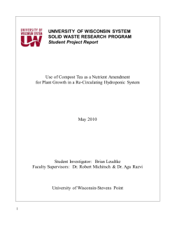 Use of Compost Tea as a Nutrient Amendment for Plant Growth in a