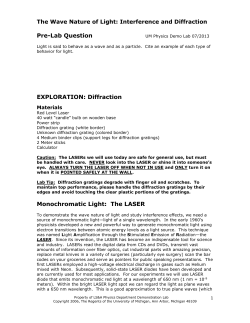 Optics-Diffraction Lab - University of Michigan SharePoint Portal