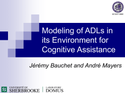 Modelisation of ADLs in its Environment for Cognitive Assistance