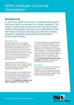 HESA Graduate Outcomes Consultation