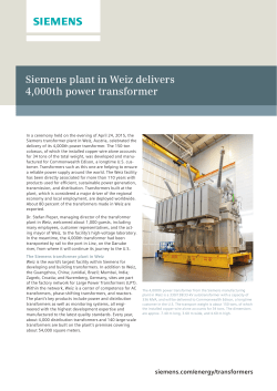 Siemens plant in Weiz delivers 4000th power transformer