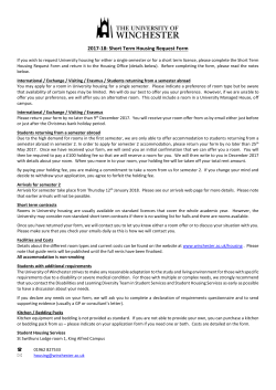 17-18 Short term housing request