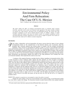 Environmental Policy and Firm Relocation: The Case of U