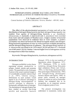 Nitrogen-fixing aerobic bacteria and their nitrogenase activity in
