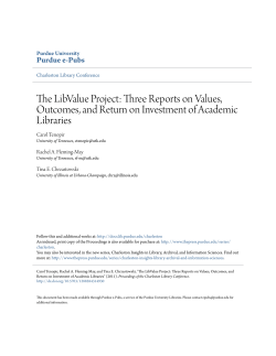 The LibValue Project: Three Reports on Values, Outcomes, and