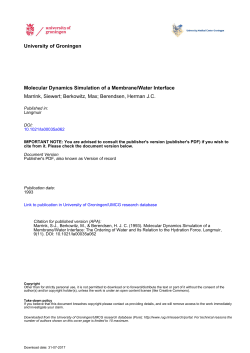 Molecular Dynamics Simulation of a Membrane/Water Interface: The