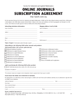 ONLINE JOURNALS SUBSCRIPTION AGREEMENT