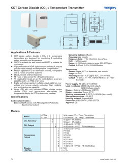 CDT Carbon Dioxide (CO2) / Temperature Transmitter