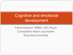 Cognitive and emotional development