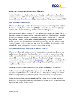 Medicare Coverage of Advance Care Planning