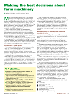 Making the best decisions about farm machinery