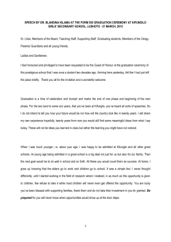 1 speech by dr. blandina kilama at the form six