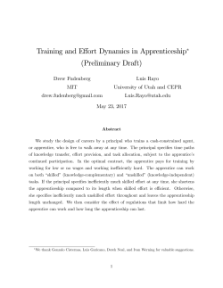 Training and Effort Dynamics in Apprenticeship