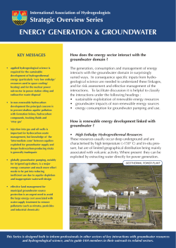 Energy Generation and Groundwater - The International Association