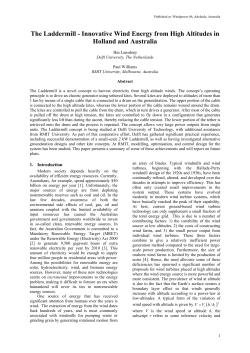 The Laddermill - Innovative Wind Energy from High Altitudes in
