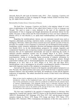 Language, Cognition and Reality. Oxford Studies of T