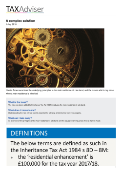 Tax Adviser &ndash; A complex solution