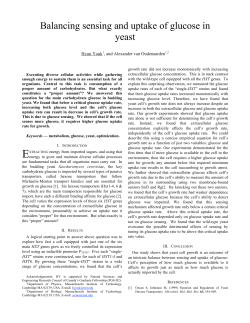 Balancing sensing and uptake of glucose in yeast - Q-bio