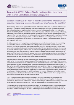 Interview with Martin Carruthers, Orkney College, UHI