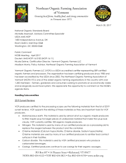 March 30, 2017 National Organic Standards Board