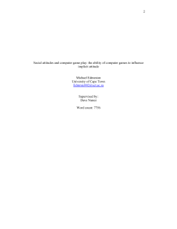 2 Social attitudes and computer game play: the ability of computer