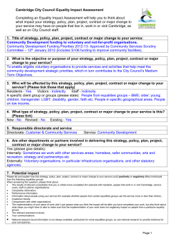 Cambridge City Council Equality Impact Assessment