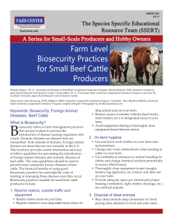 Farm Level Biosecurity Practices for Small Beef Cattle Producers