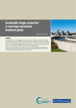 Sustainable biogas production in municipal wastewater treatment