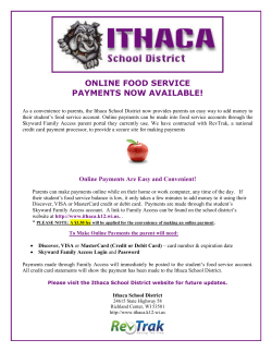 Online Food Service Payments Now Available!