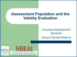Assessment Population and the Validity Evaluation