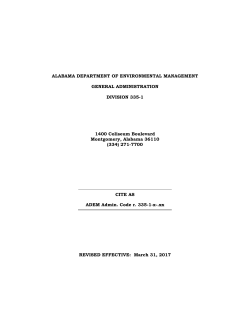 Division 1 - Alabama Department of Environmental Management