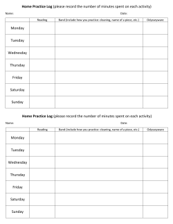 Home Practice Log (please record the number of minutes spent on