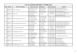 list of authorised personnels - steamer agent