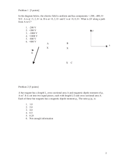 In the diagram below, the electric field is uniform
