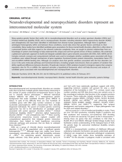 Neurodevelopmental and neuropsychiatric disorders represent an