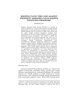 keeping pace?: the case against property assessed clean energy