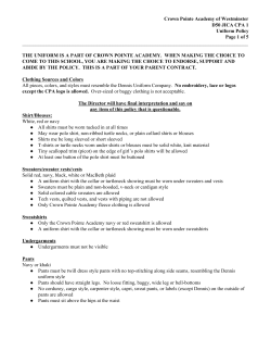 Uniform Policy - Crown Pointe Academy