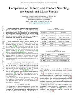 Comparison of Uniform and Random Sampling for Speech
