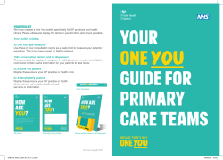your One You GUIDE FOR PRIMARY CARE TEAMS