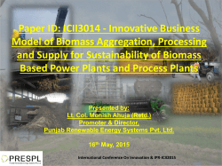 Innovative Business Model of Biomass Aggregation, Processing and