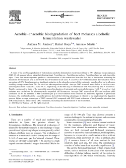AerobicÁ/anaerobic biodegradation of beet molasses alcoholic