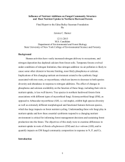 Influence of Nutrient Additions on Fungal Community Structure and