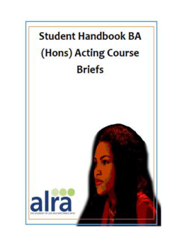 Student Handbook BA Acting Course Briefs