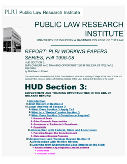 HUD Section 3 - The Center for State and Local Government Law