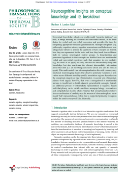 Neurocognitive insights on conceptual knowledge and its breakdown