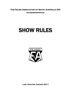 Show Rules - Feline Association of South Australia