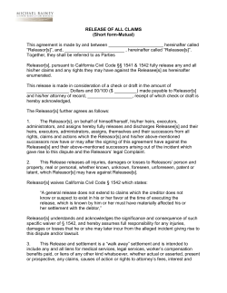 General Release - Michael Rainey