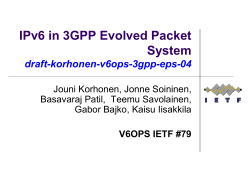 IPv6 in 3GPP Evolved Packet System