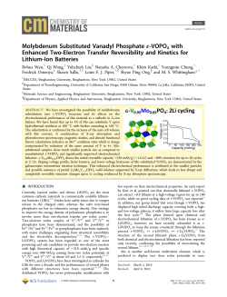 Molybdenum Substituted Vanadyl Phosphate &epsilon;‑VOPO 4 with