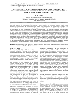 an evaluation of secondary school teachers` competency in